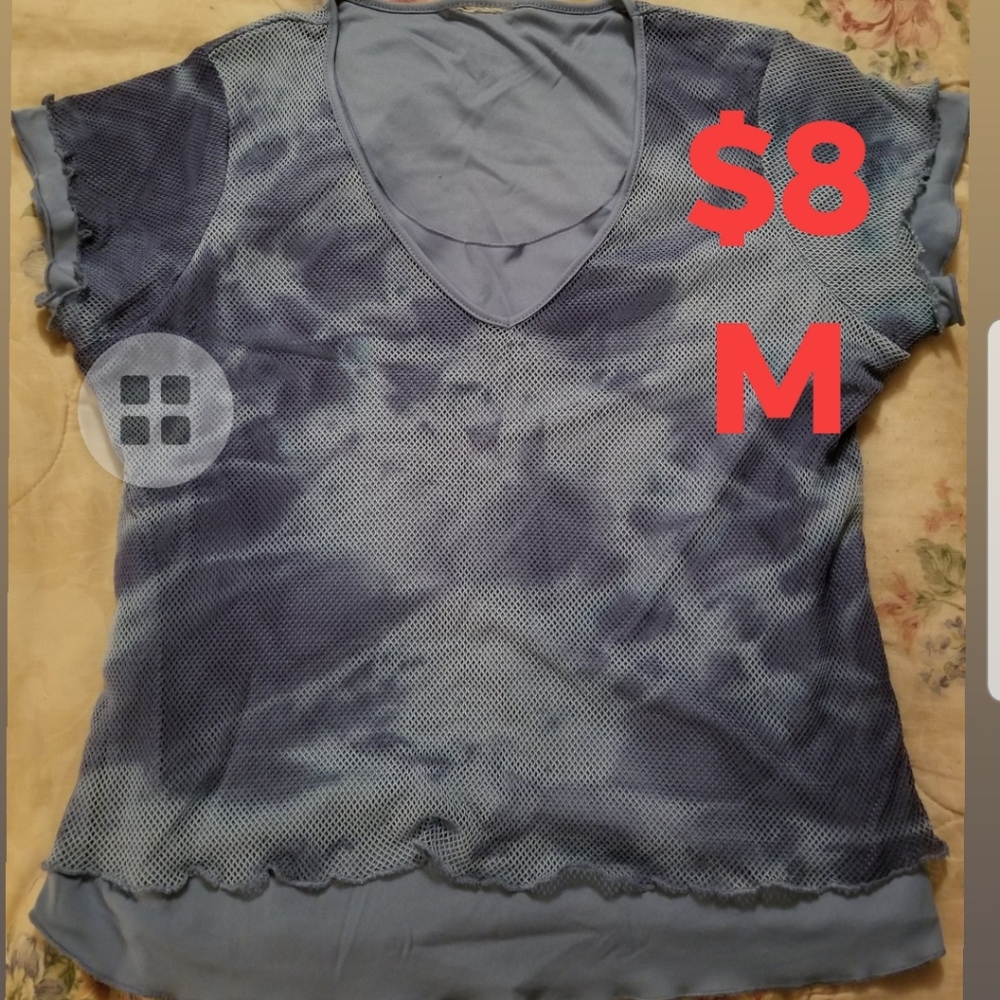 Blue Short Sleeve Shirt with netting